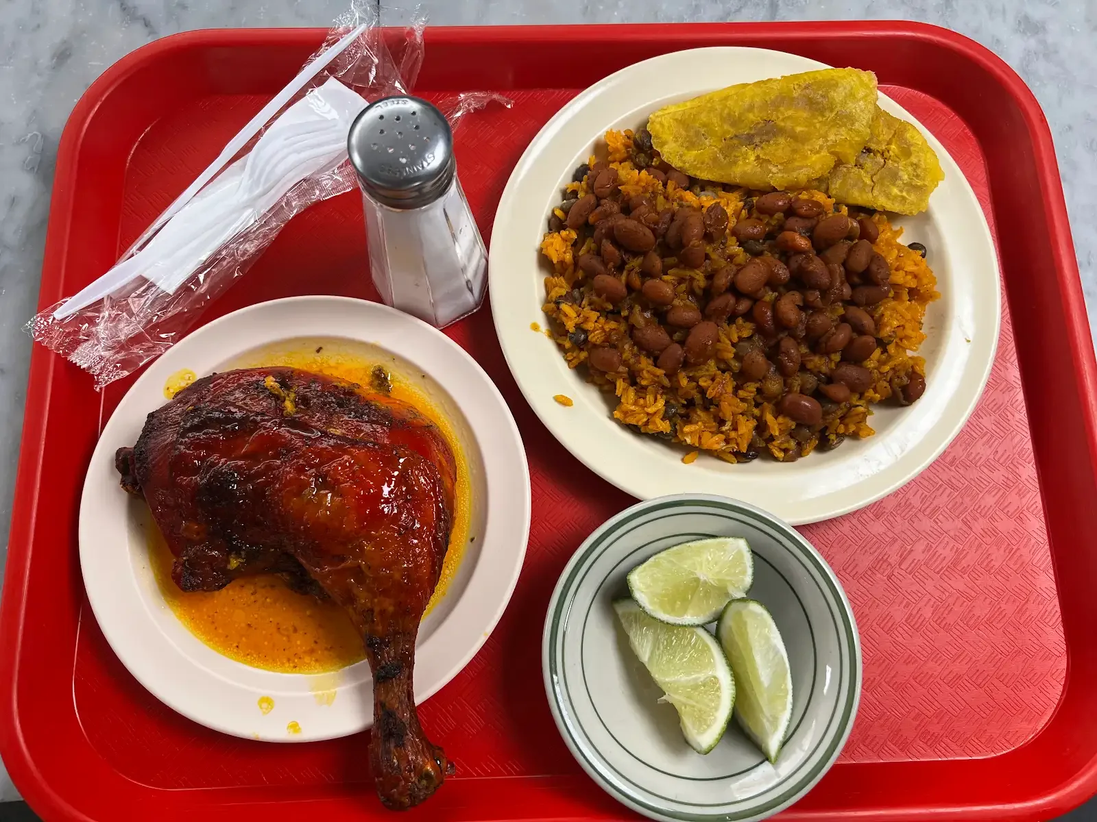 Chicken with rice and sides